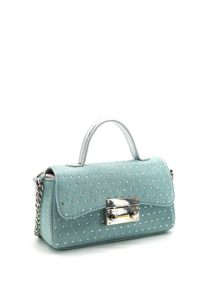 Beagle Studded Denim Crossbody Bag
