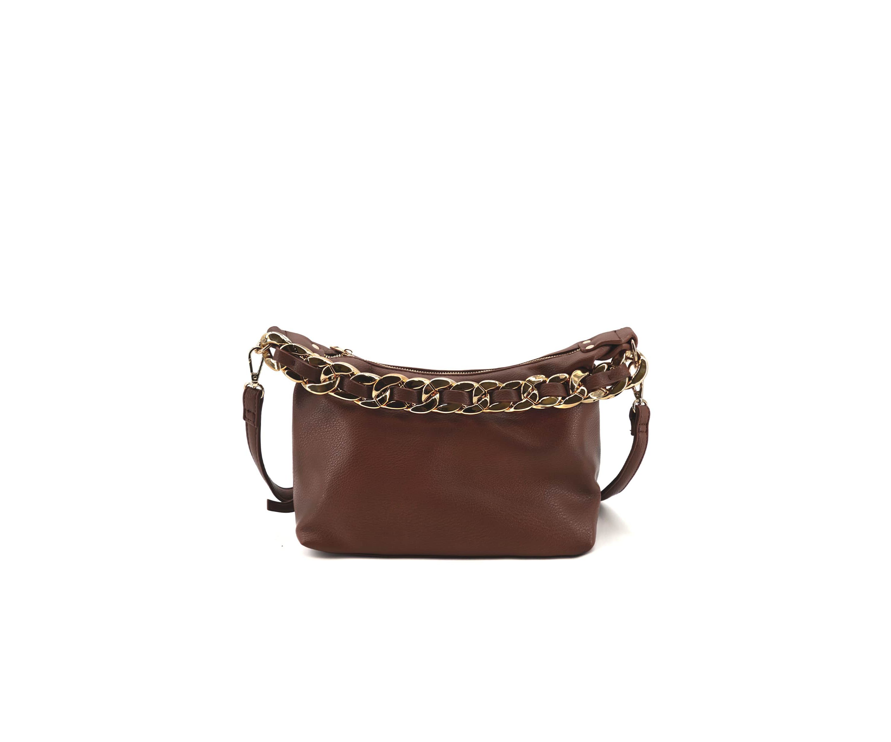 Penelope Braided Gold Chain Crossbody Bag