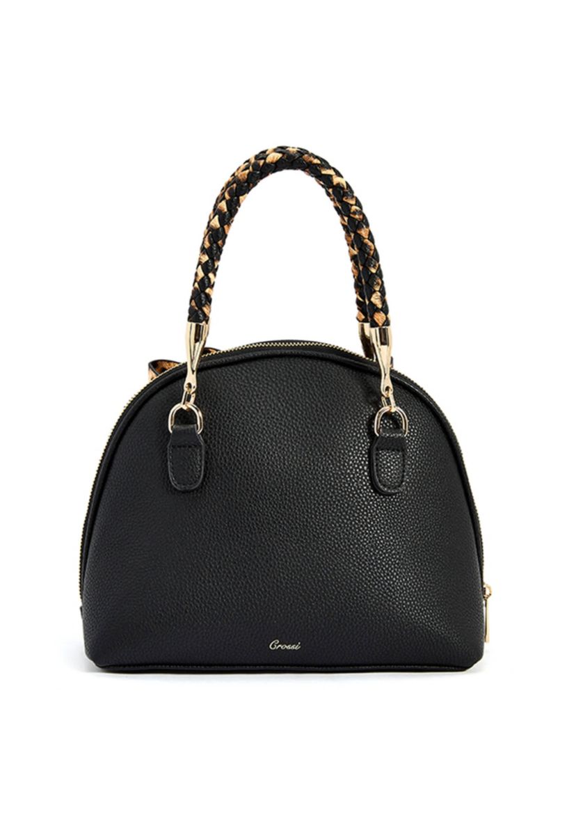 Leopard Top Handle Bow Bag