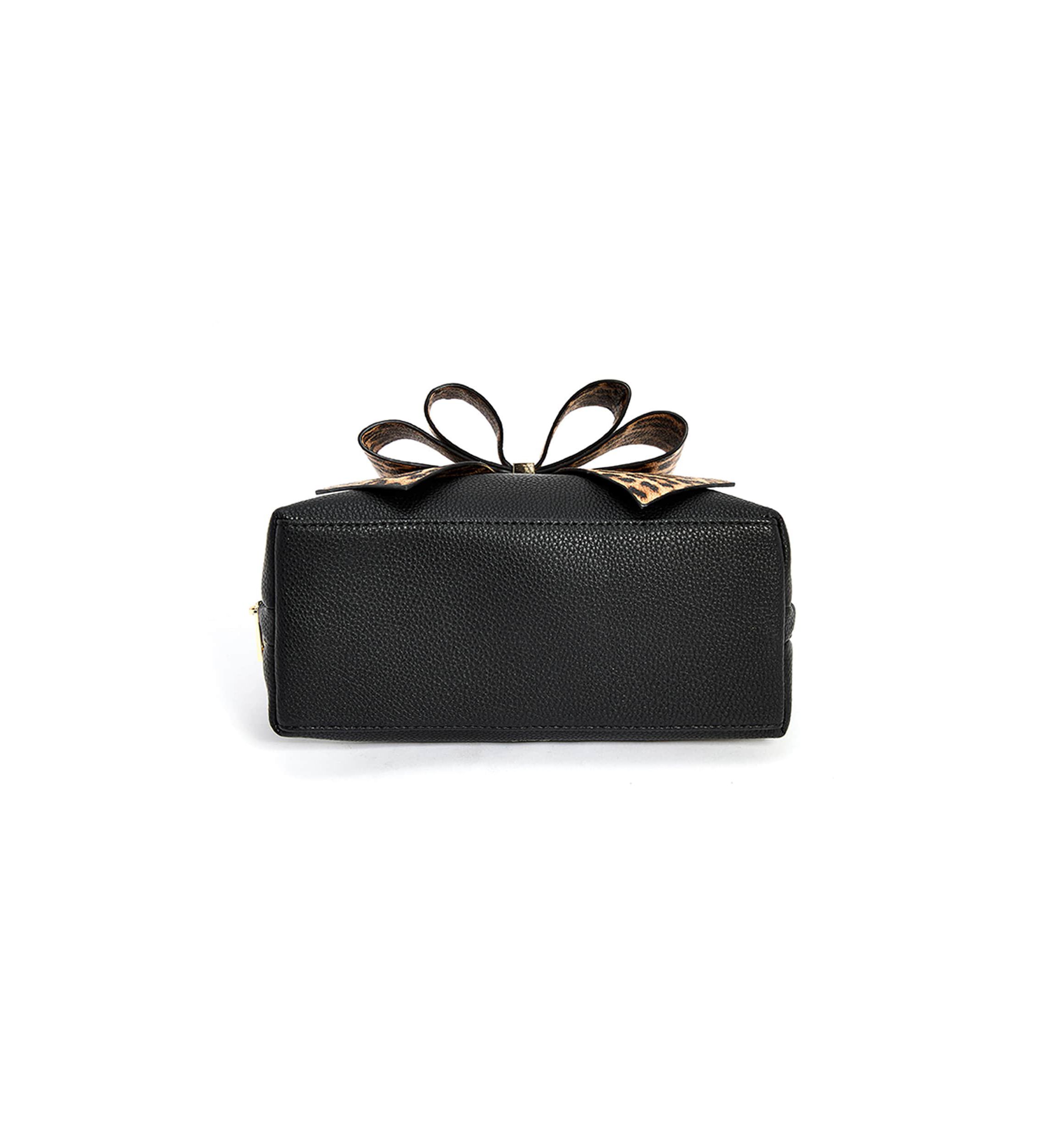 Leopard Top Handle Bow Bag
