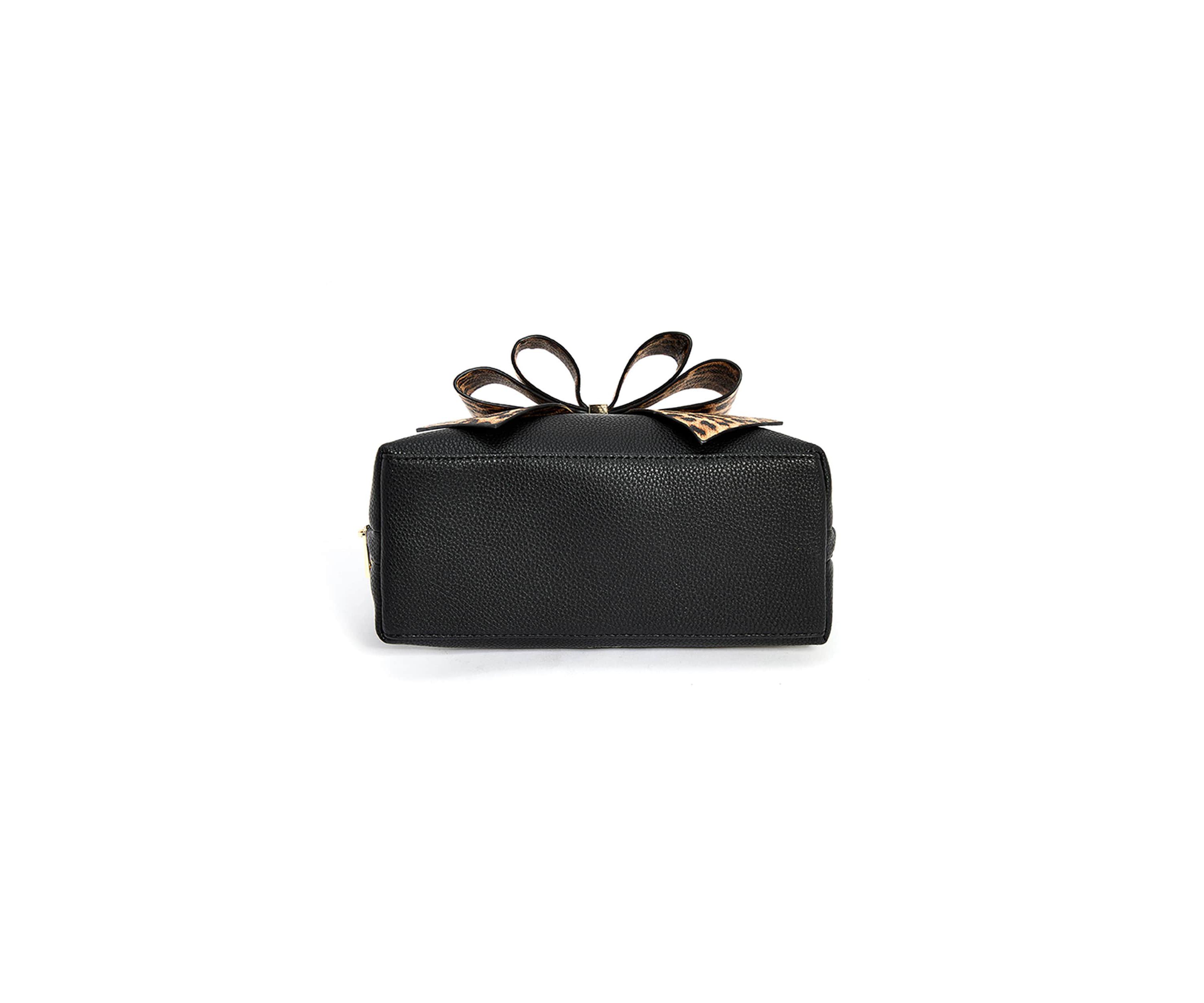 Leopard Top Handle Bow Bag
