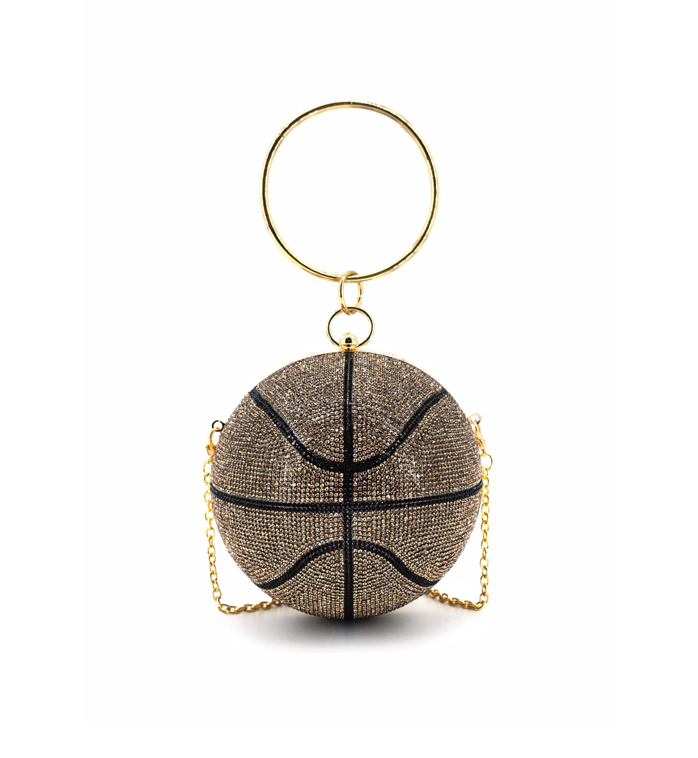 Dribble Rhinestone Basketball Clutch
