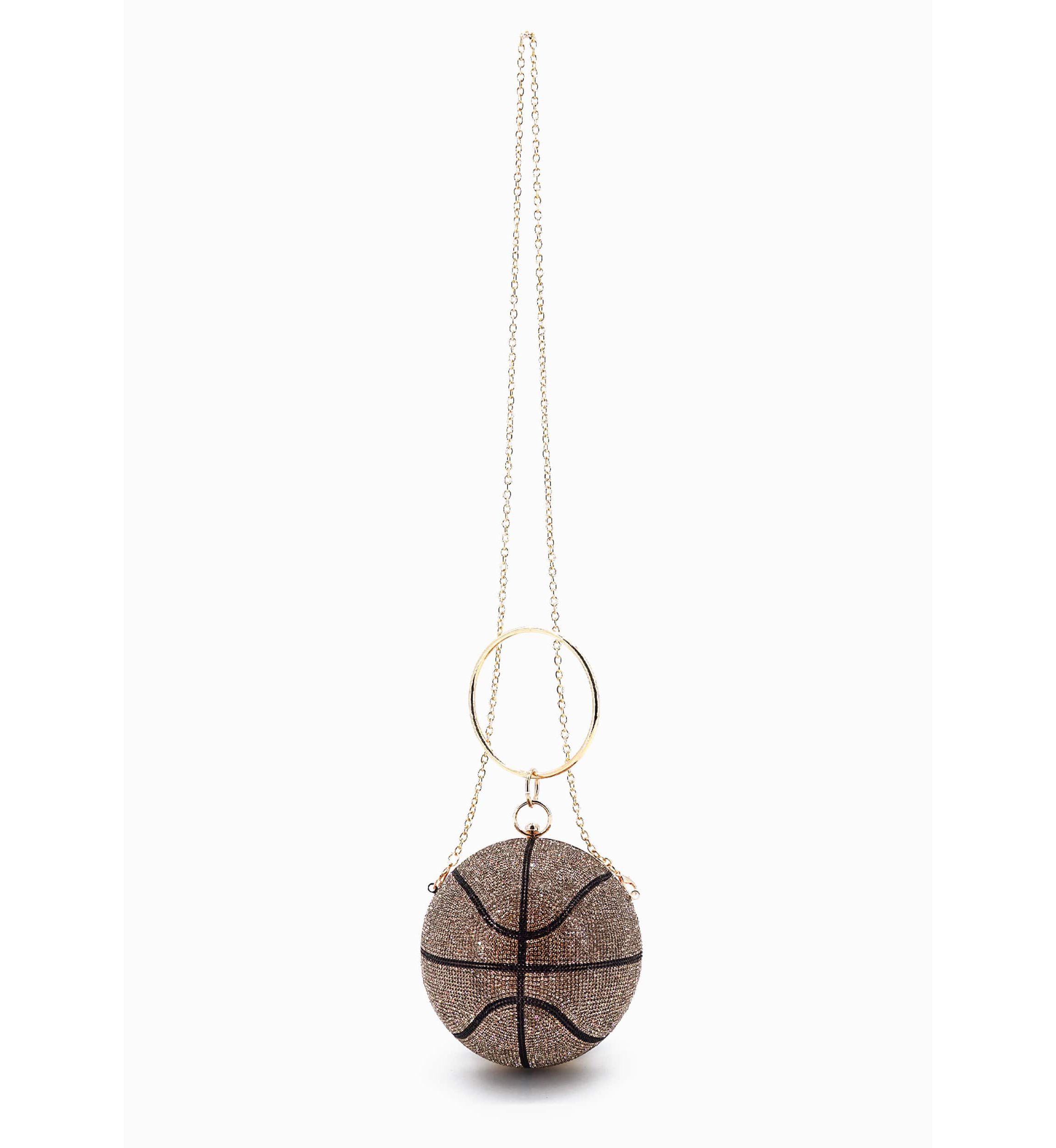 Dribble Rhinestone Basketball Clutch