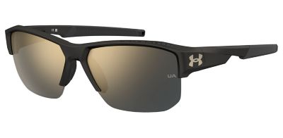 Under Armour Men's Metalized Black Rectangular frame Sunglasses