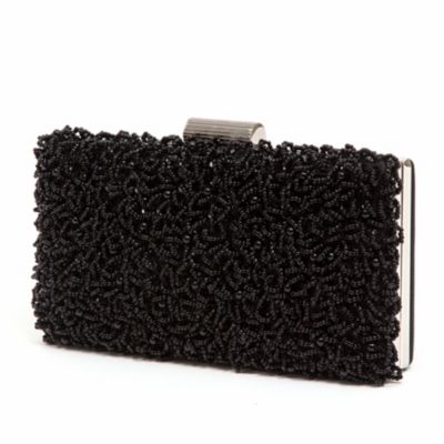 Lady Couture Juliette Bag, Beaded Clutch, Black