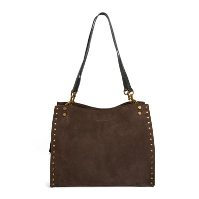 American Leather Co Lenox Studded Triple Entry Satchel