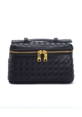 Adornia Black Woven Top Handle Bag