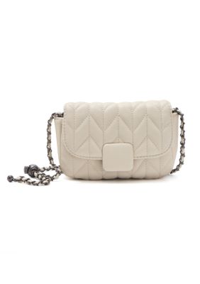 Adornia White Shoulder Bag with Adjustable Chain Strap