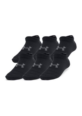 Under Armour Youth Unisex Yth Essential No Show 6pk, Black, Medium