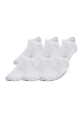 Under Armour Youth Unisex Yth Essential No Show 6pk, White, Medium