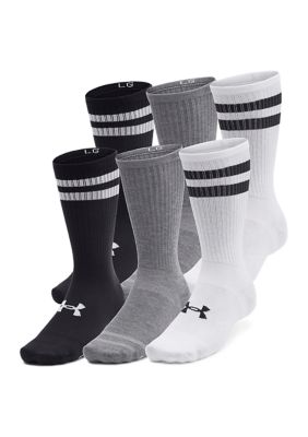 Under Armour Adult Unisex Essential 6pk Crew, White, Medium