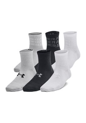 Under Armour Youth Unisex Yth Essential 6pk Qtr, Black, Small