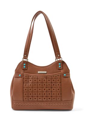 White Mountain Faux Leather Satchel Bag