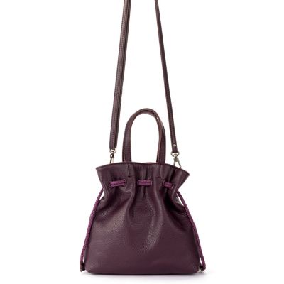 The Sak Glenna Drawstring Mini Leather Crossbody belk