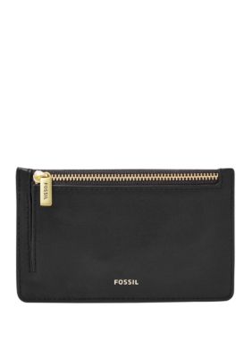 Fossil Brown Logan Zip Card Case