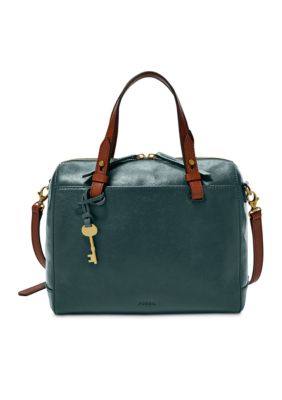 fossil rachel satchel teal green