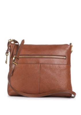 Fossil fiona large outlet crossbody brown