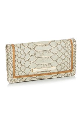 BRAHMIN Rockville Collection Veronica Ivory Iguana Envelope Wallet