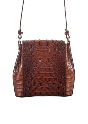 BRAHMIN Melbourne Collection Margo Crocodile-Embossed Crossbody Bag