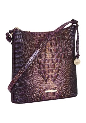 Brahmin Bekka Croc Embossed Leather Shoulder Bag - Dune