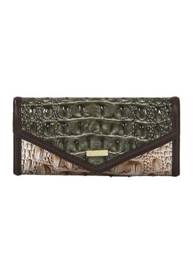 BRAHMIN Ombre Melbourne Credit Card Wallet Black Pearl One Size : Clothing,  Shoes & Jewelry 