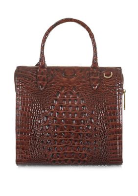 Brahmin Caroline Croc Embossed Leather Satchel