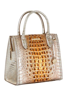 Brahmin Caroline Melbourne Embossed Leather Satchel