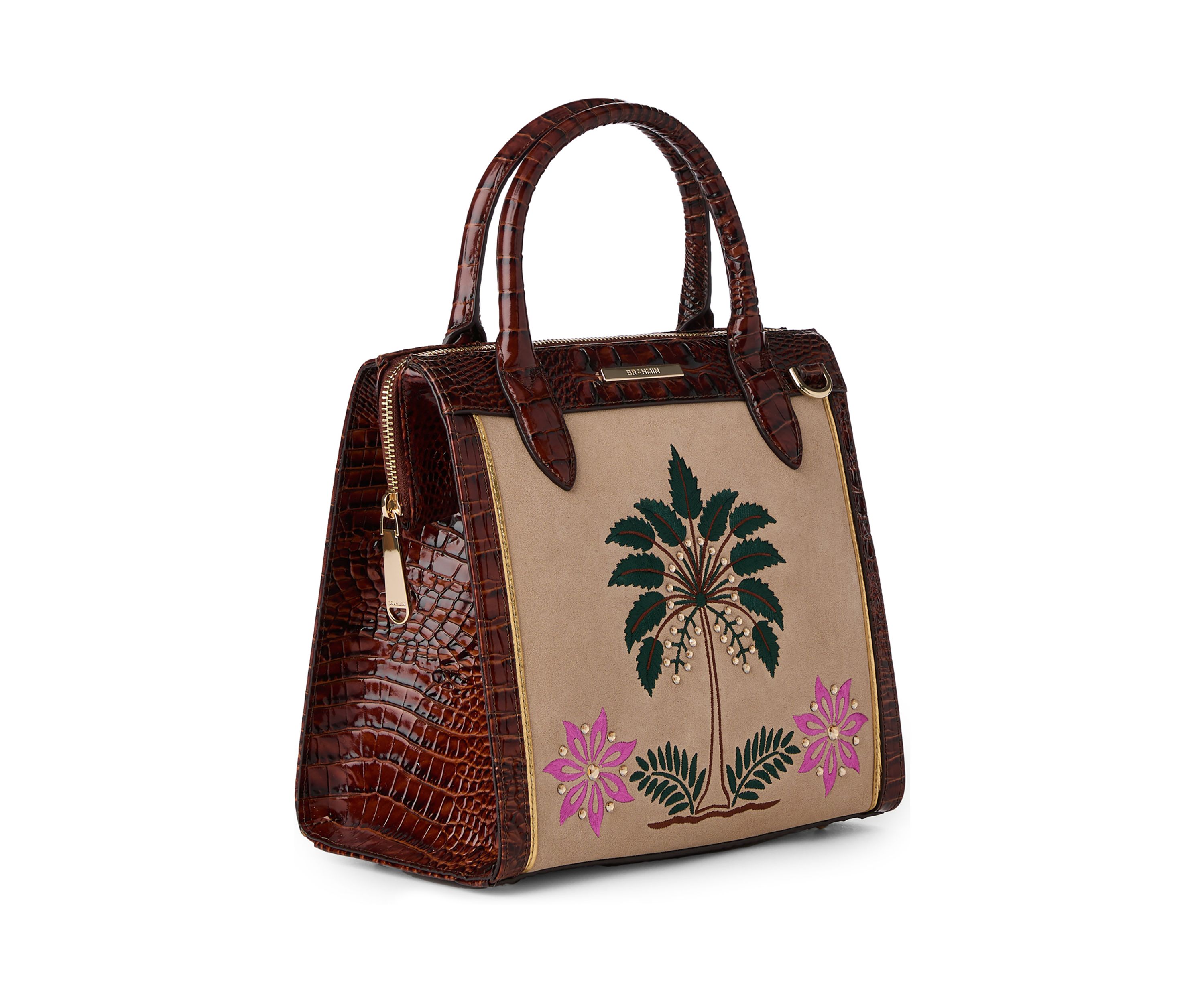 Small Caroline Compact Leather Satchel 
