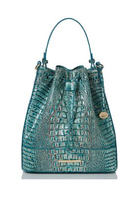 BRAHMIN Melbourne Collection Shira Expression Crocodile Embossed Bucket Bag