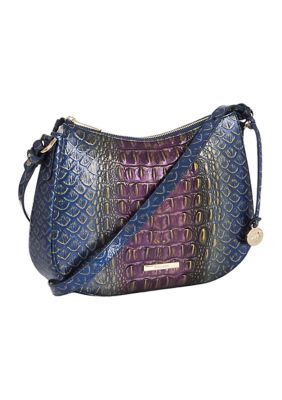 New Brahmin Melbourne SMALL GEORGINA Leather Crossbody Bag AFFINITY OMBRE  Blue