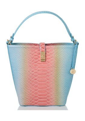 BRAHMIN Melbourne Collection Shira Expression Crocodile Embossed Bucket Bag