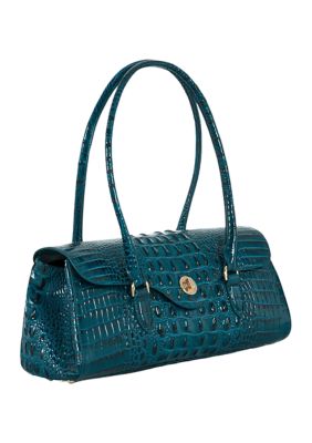 Strathberry Midi Croc-Embossed Leather Tote worn by Margaret