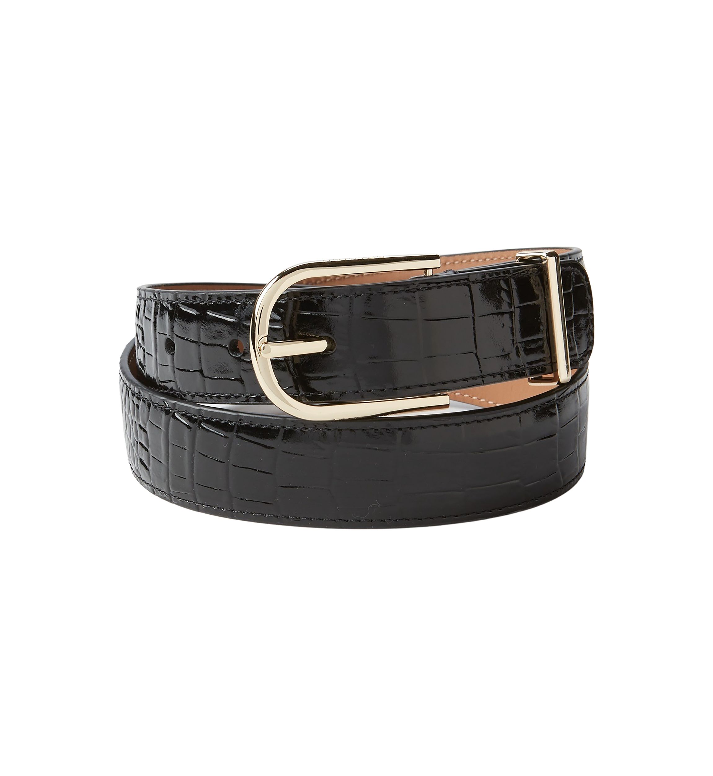 Medium Leather Gold Buckle Belt
