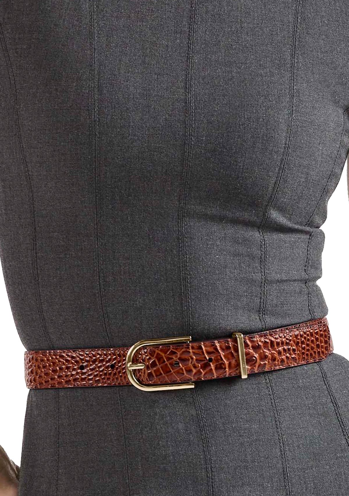 Medium Leather Gold Buckle Belt