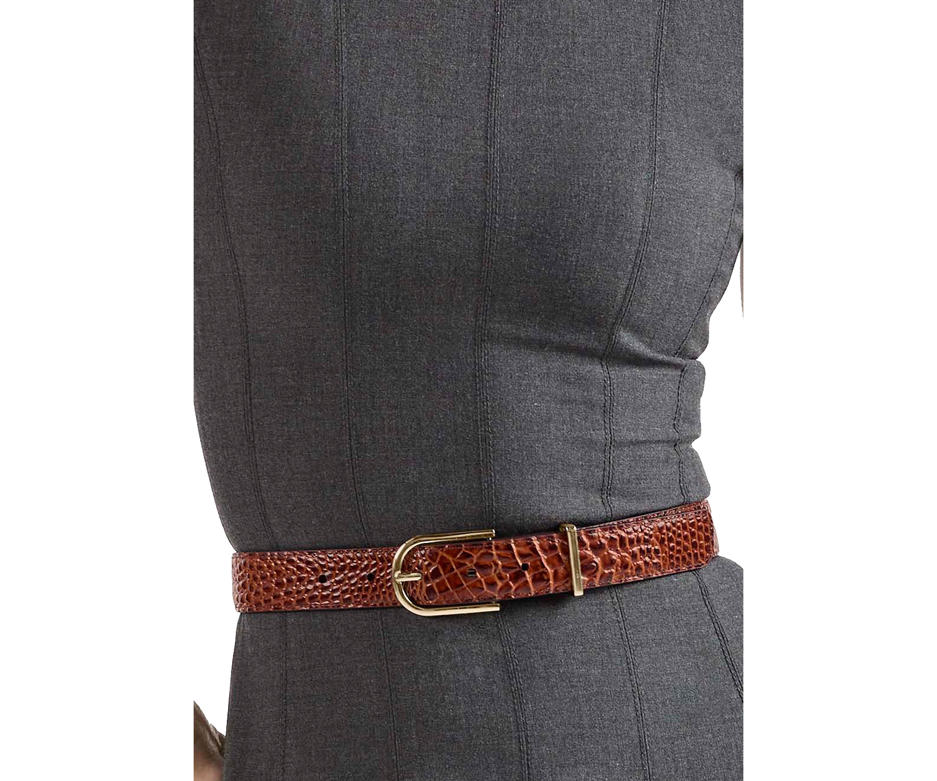 Medium Leather Gold Buckle Belt