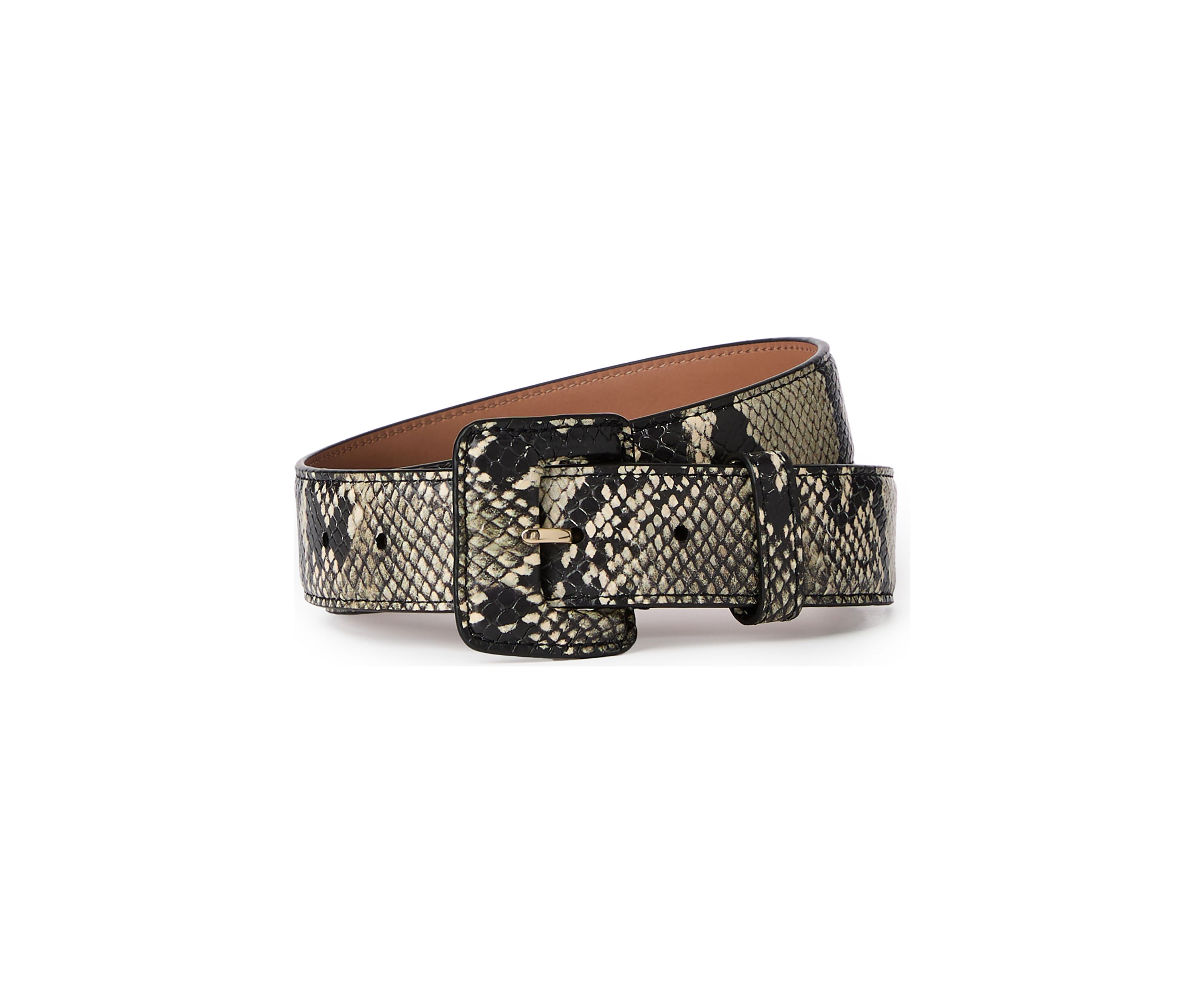 Wide Covered Leather Buckle Belt 