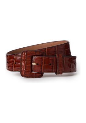 Brahmin Women's Wide Covered Leather Buckle Belt, XL