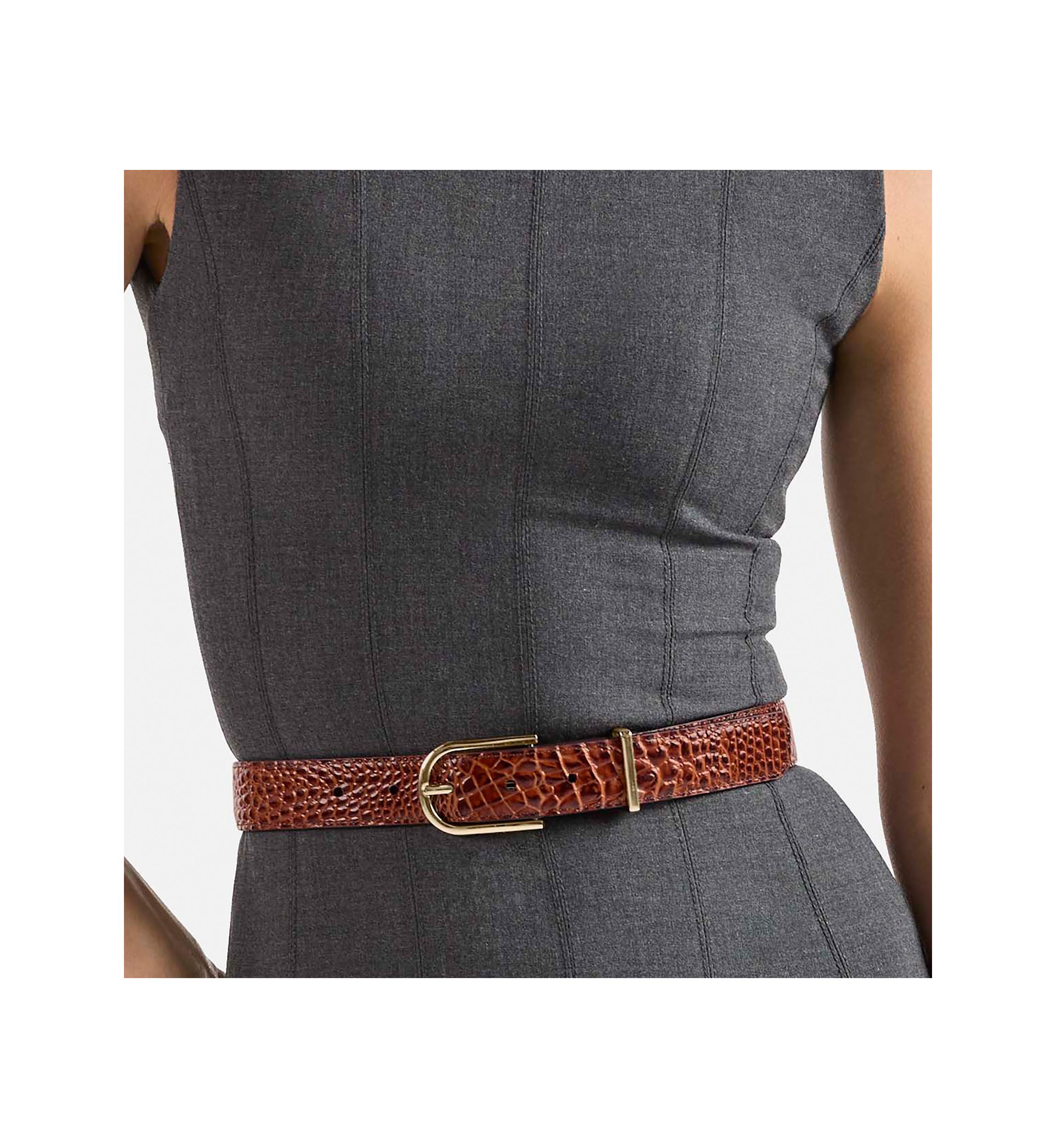 Medium Leather Gold Buckle Belt