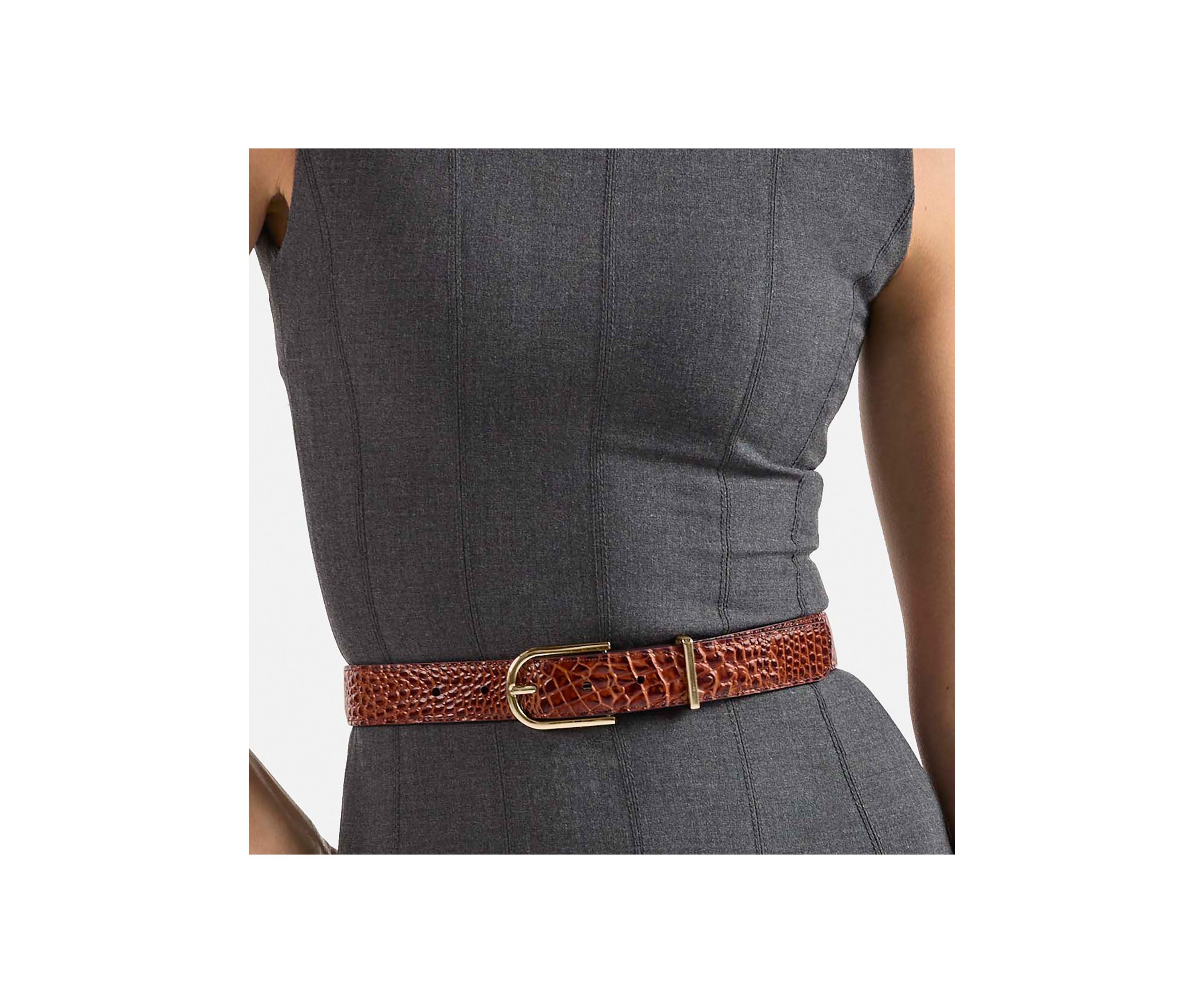 Medium Leather Gold Buckle Belt