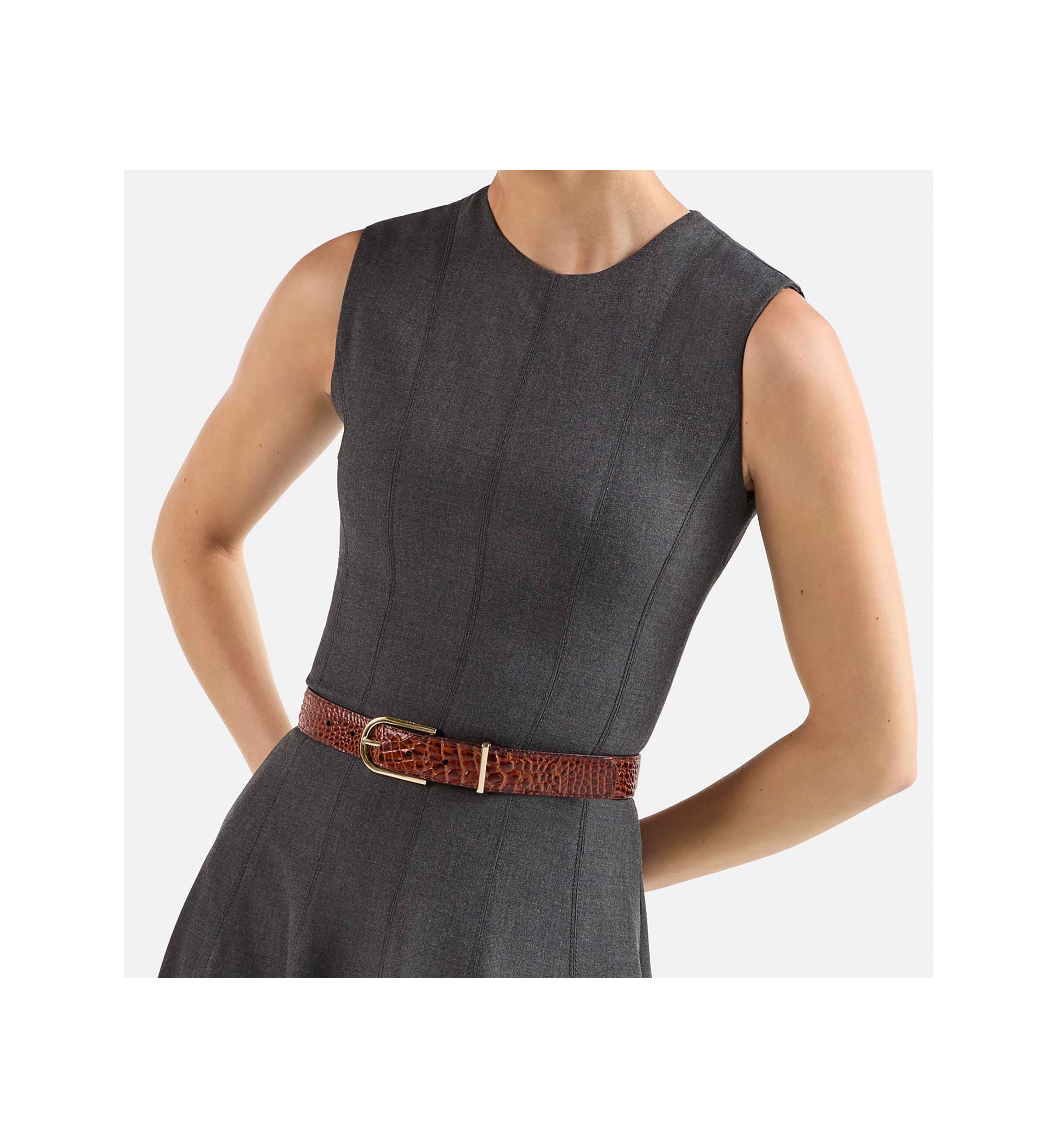 Medium Leather Gold Buckle Belt