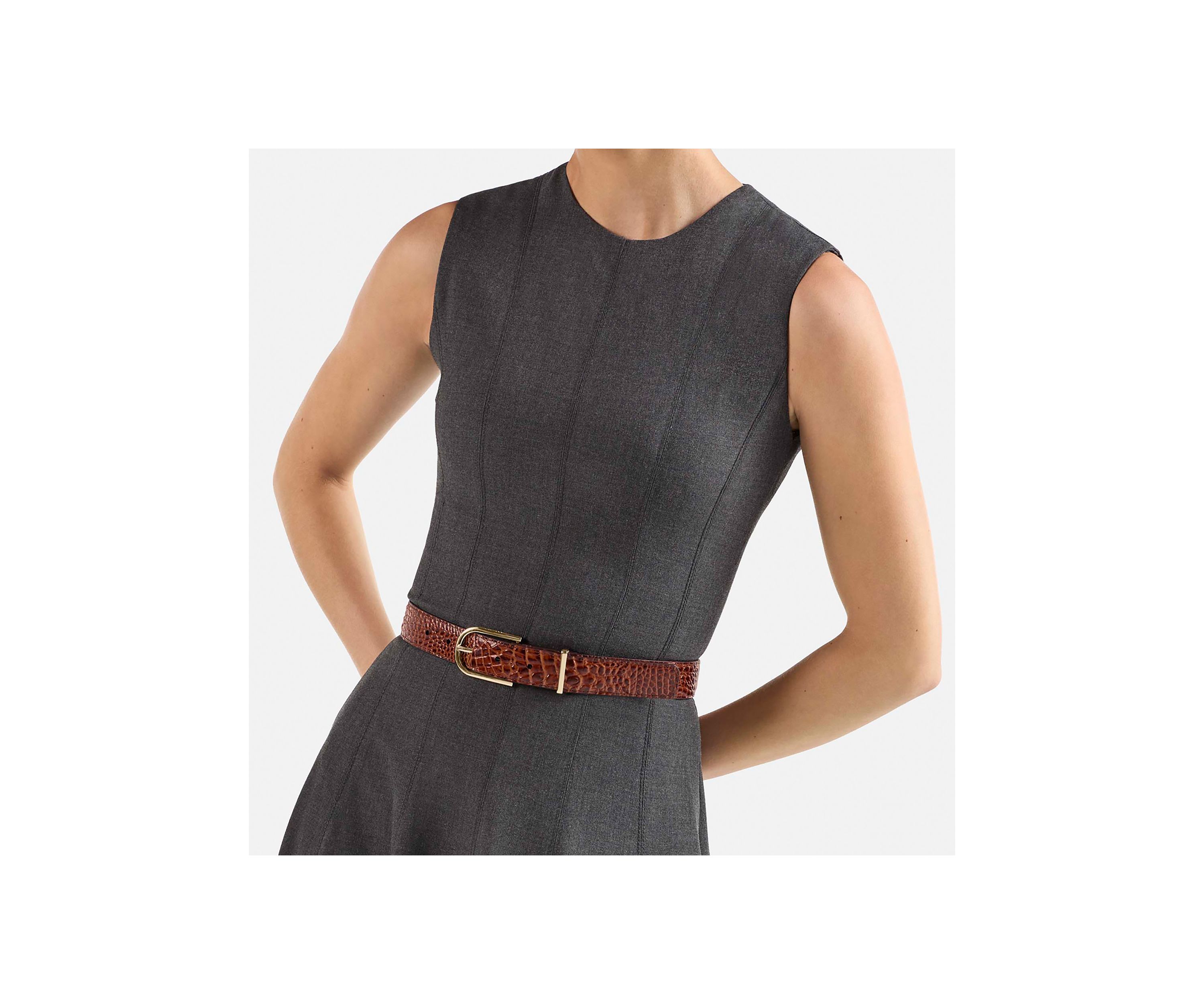Medium Leather Gold Buckle Belt
