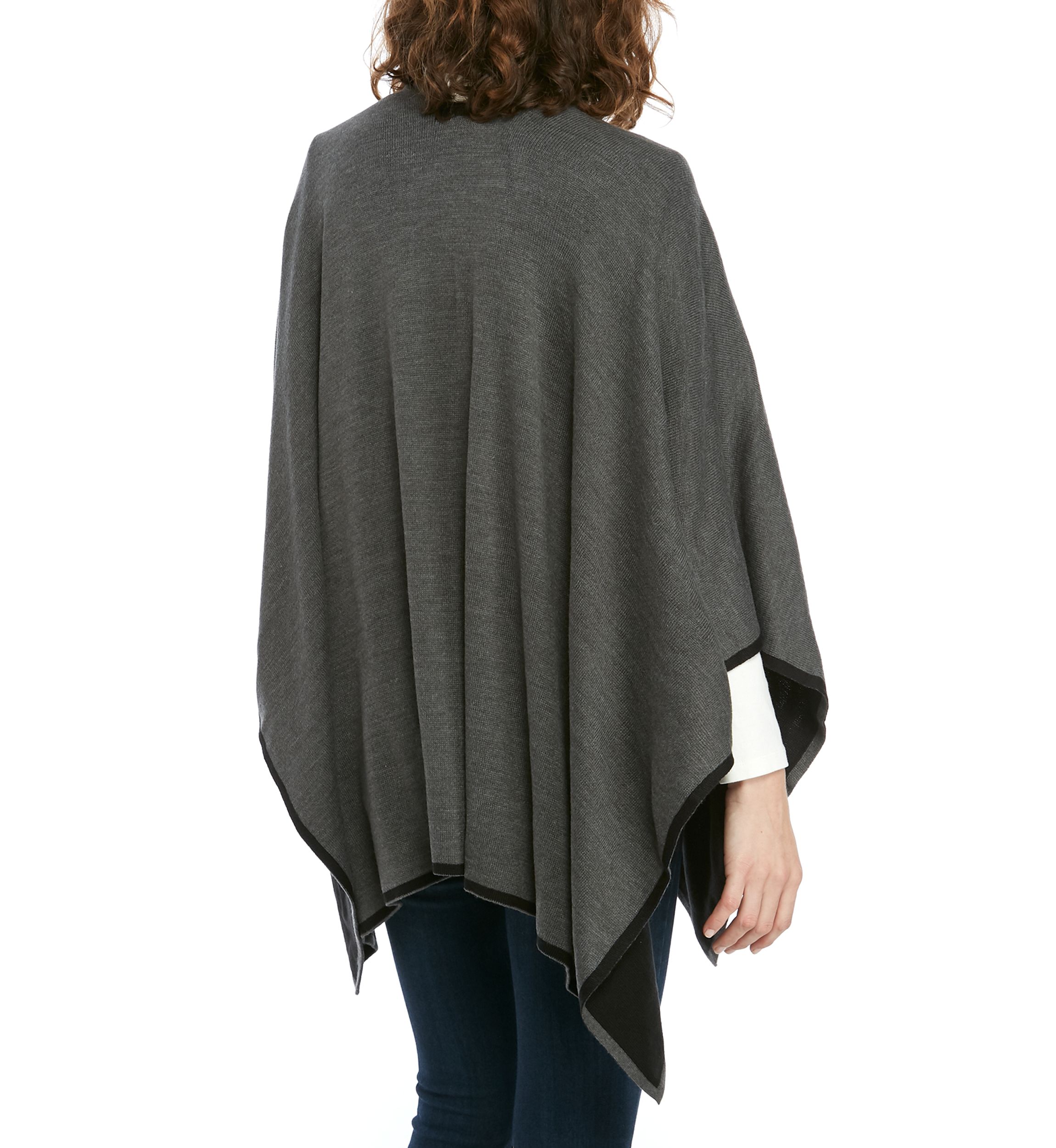 Tipped Knit Reversible Ruana