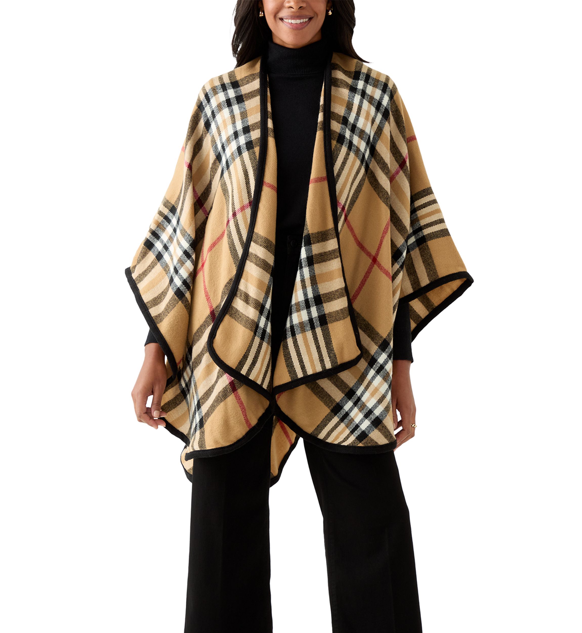 Exploded Plaid Ruana