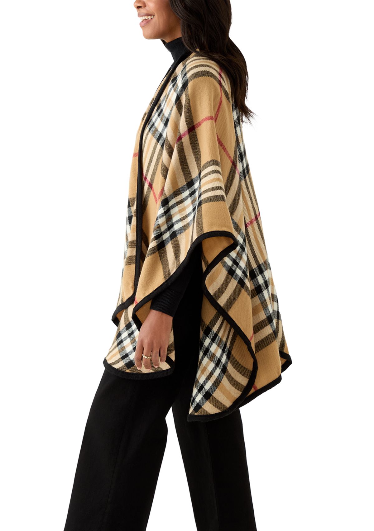 Exploded Plaid Ruana