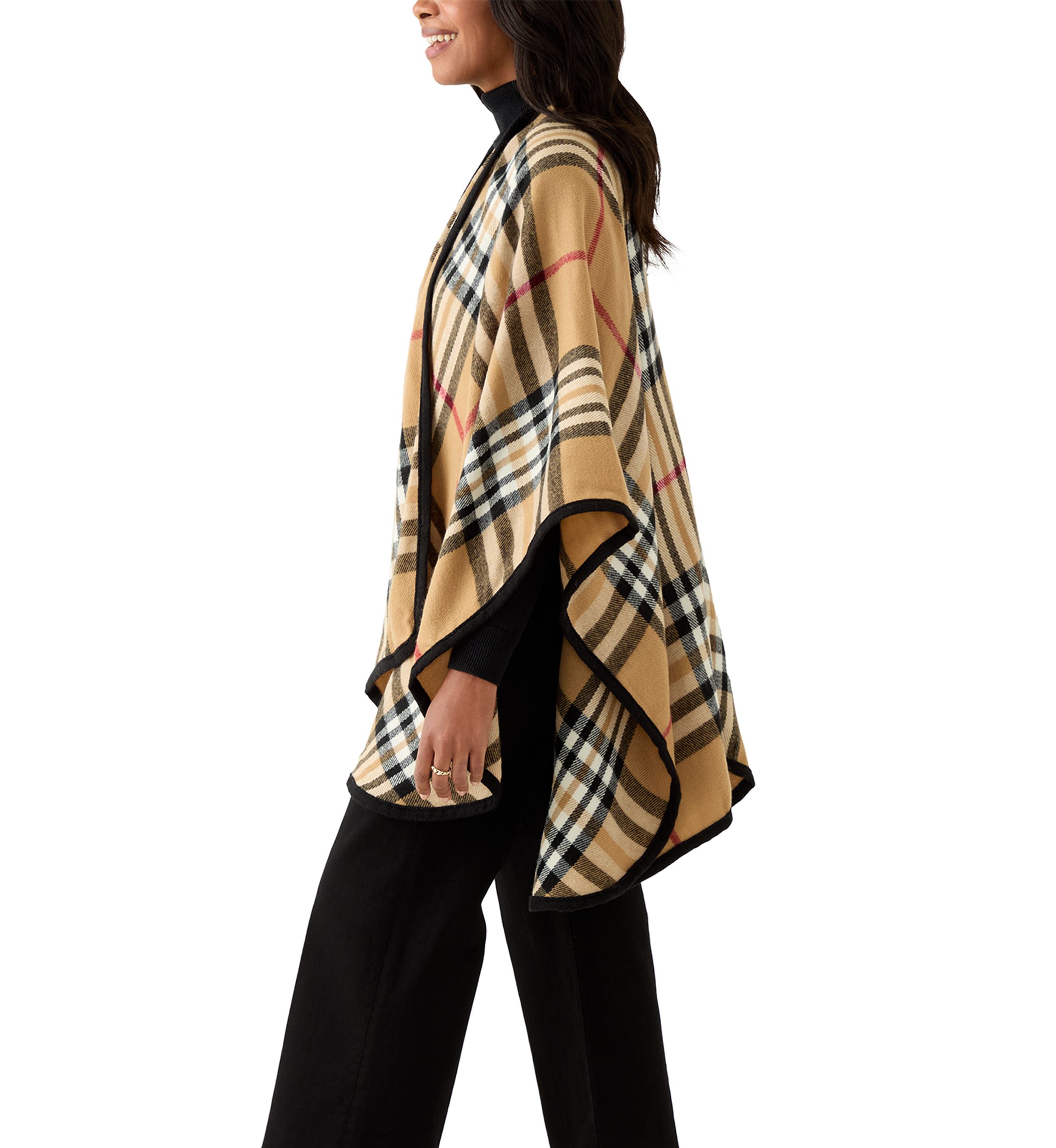 Exploded Plaid Ruana