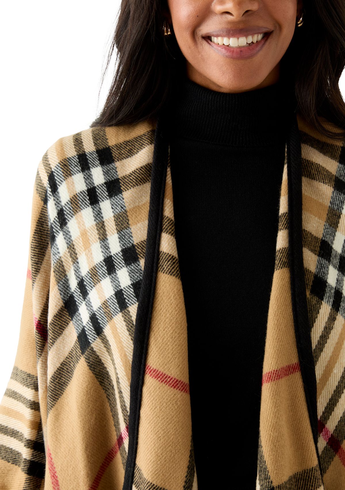 Exploded Plaid Ruana