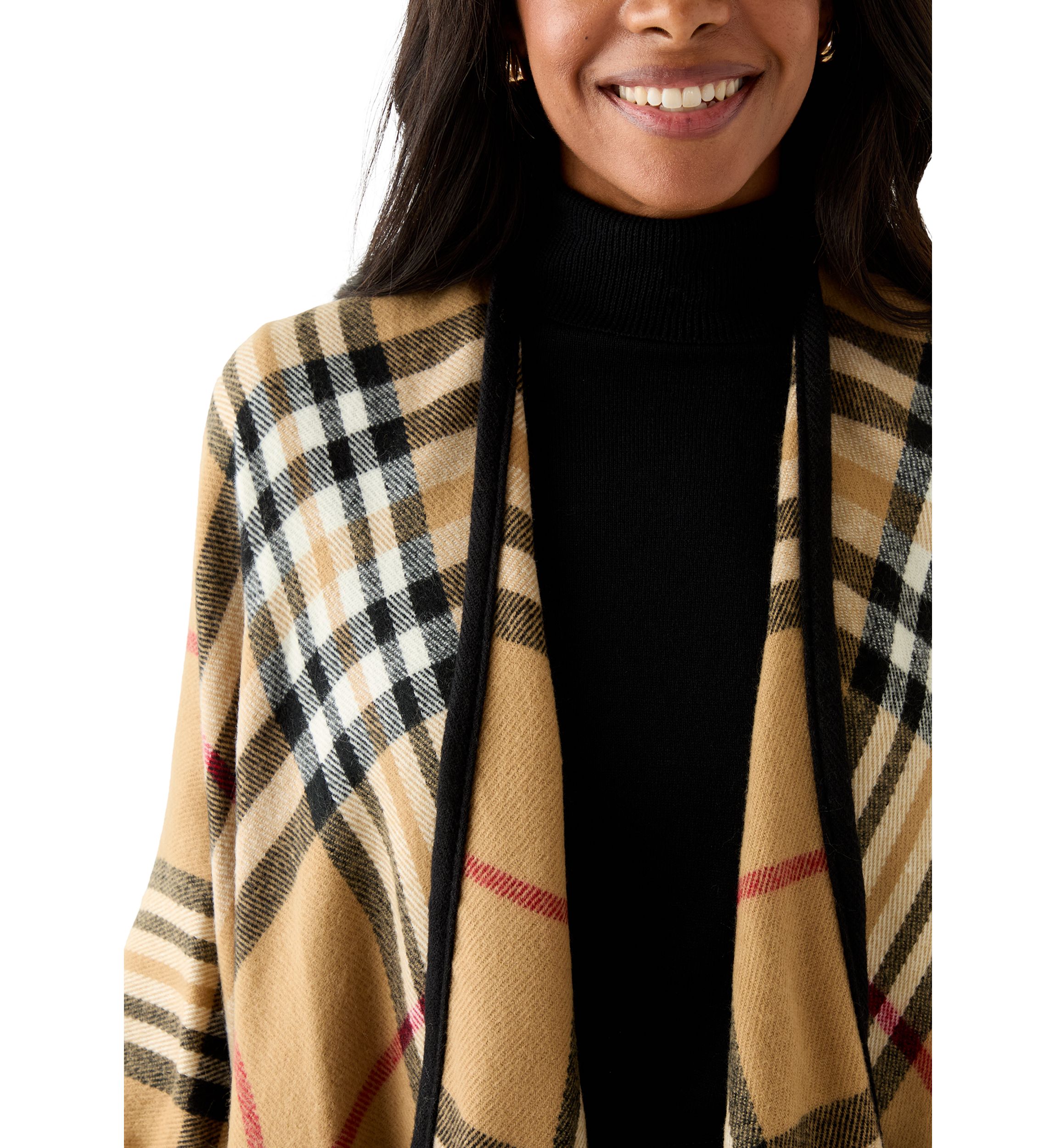 Exploded Plaid Ruana