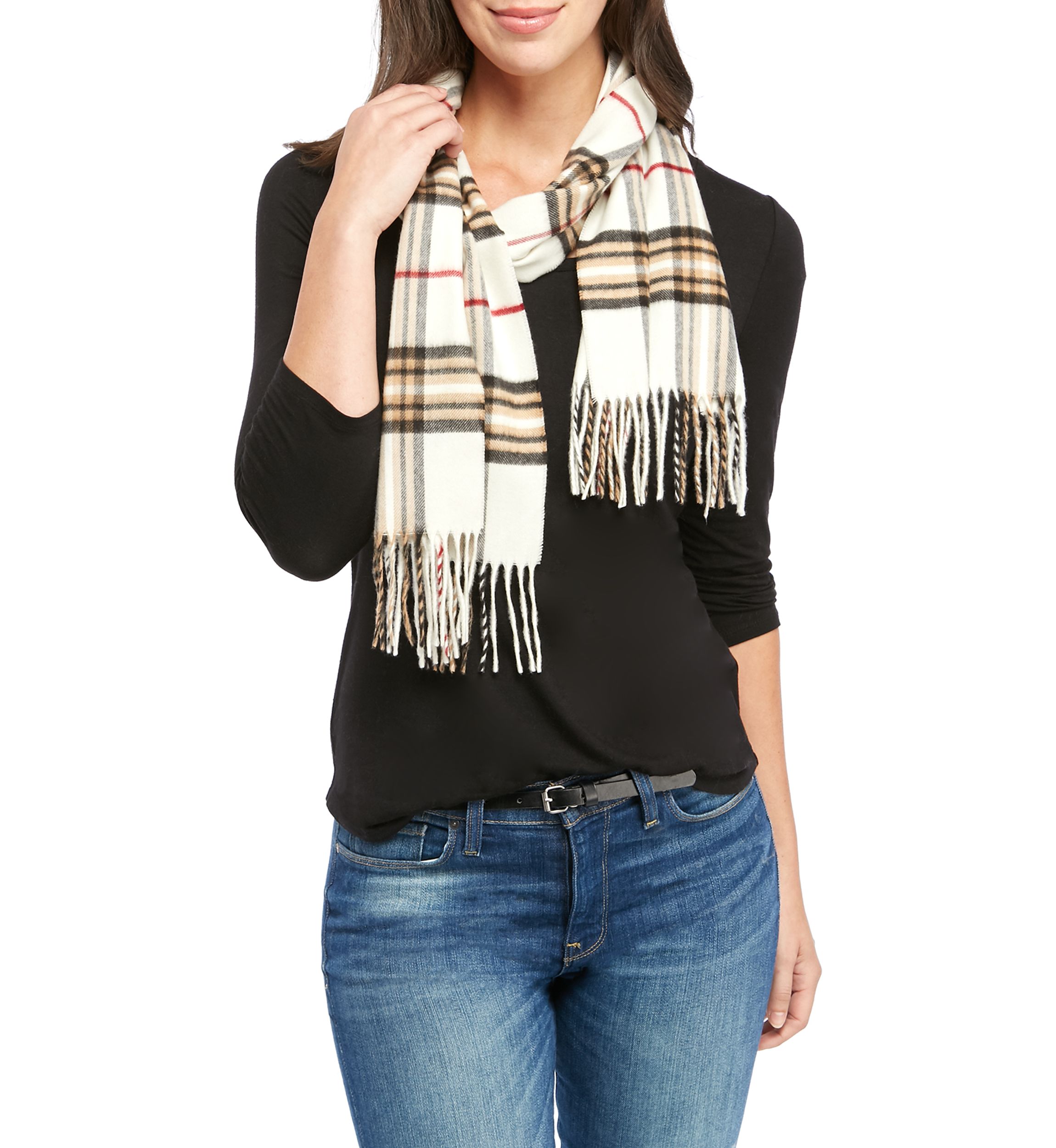 Fraas Plaid Cashmink Scarf