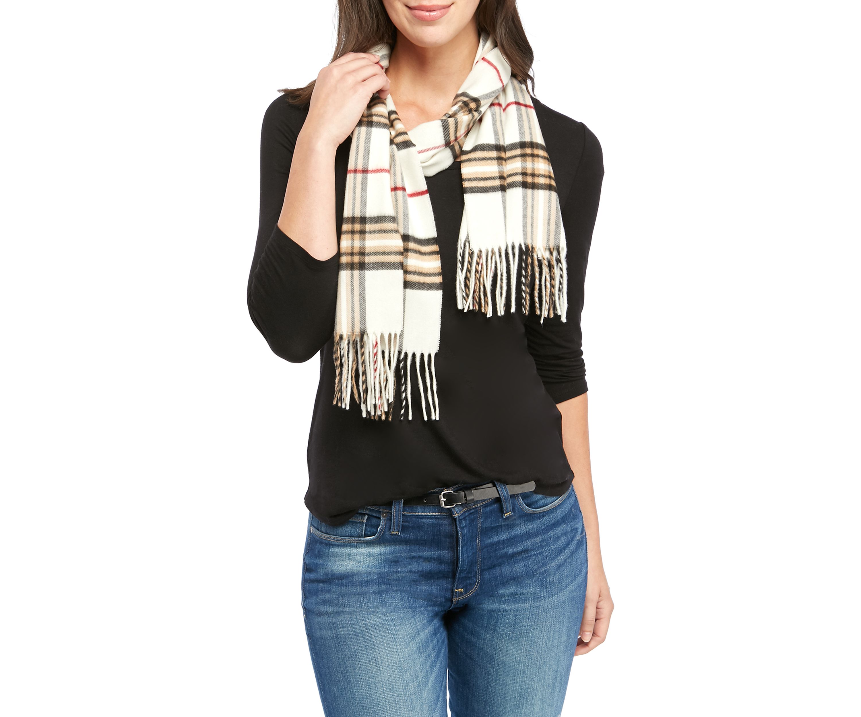 Fraas Plaid Cashmink Scarf