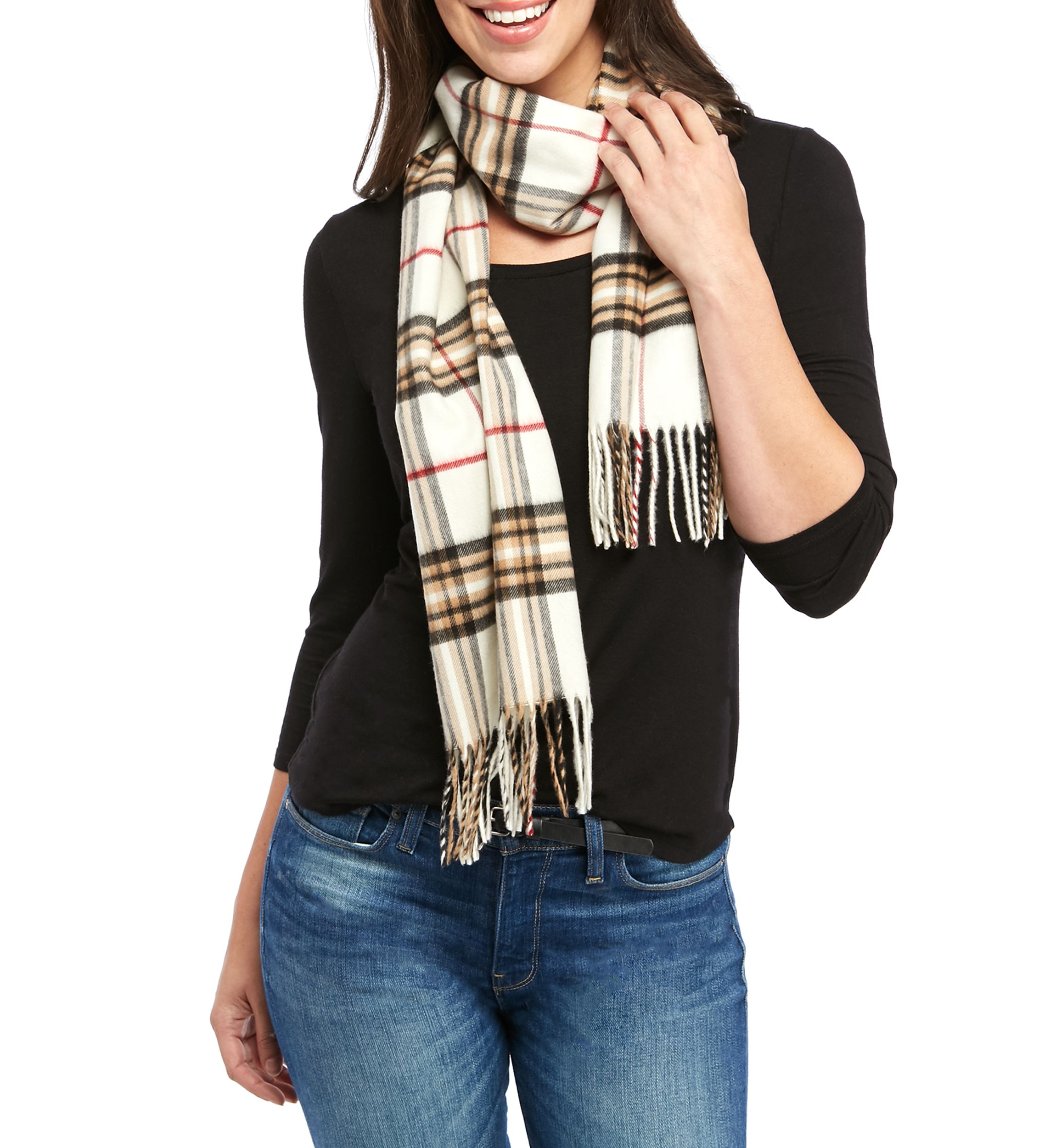 Fraas Plaid Cashmink Scarf